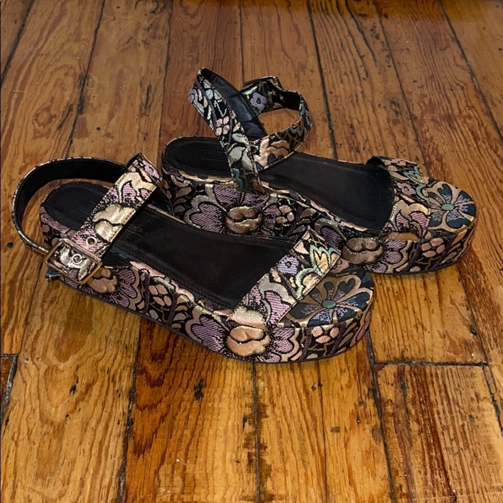 platform asos floral fabric sandals